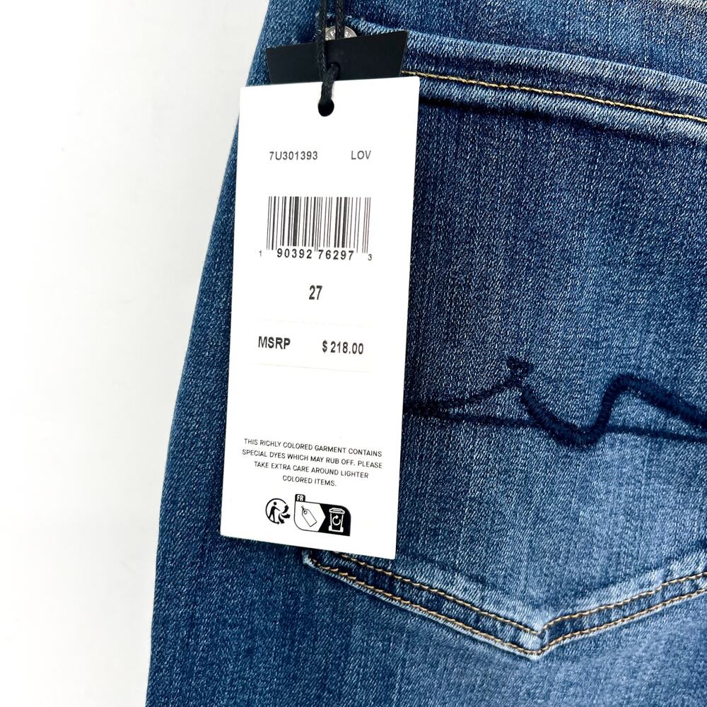 7 FOR ALL MANKIND Womens Kimmie Straight Slim Jeans Size 27 Blue Love Story NWT - Picture 10 of 14